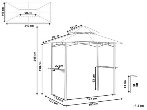 Gazebo NARO Metal Beige - Imagen 11