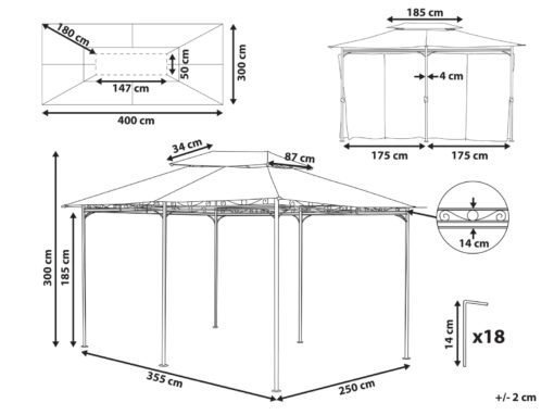 Gazebo COLOS Metal Beige - Imagen 12