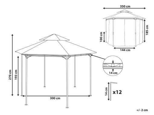 Gazebo PORTEL Metal Beige - Imagen 13