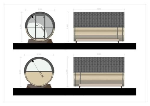 Sauna Exterior Barril Fleetwood, 2.3×4.0 - Imagen 4