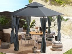 Alternative view of Gazebo PORTEL Metal Gris Grafito