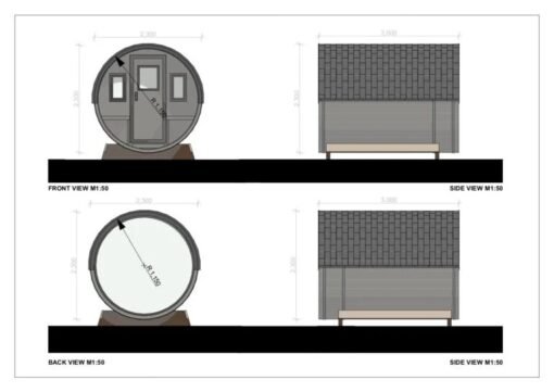 Sauna Exterior Barril Elston, 2.3×3.0 - Imagen 5