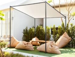 Alternative view of Gazebo VIMINO Metal Beige