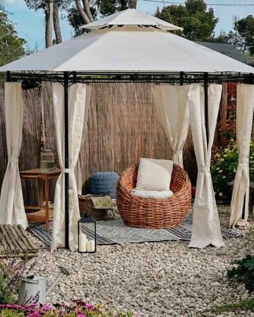 Gazebo PORTEL Metal Beige - Imagen 3