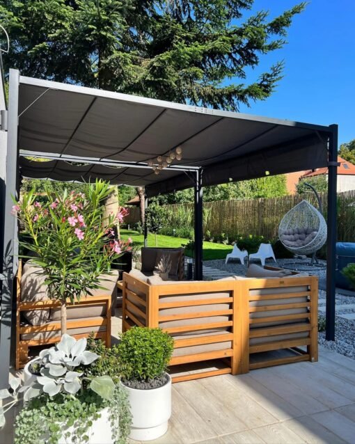 Gazebo LED PARGA Gris Oscuro - Imagen 3