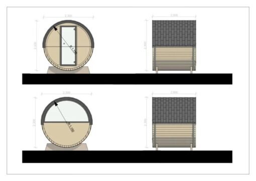 Sauna Exterior Barril Preston, 2.3×2.0 - Imagen 2